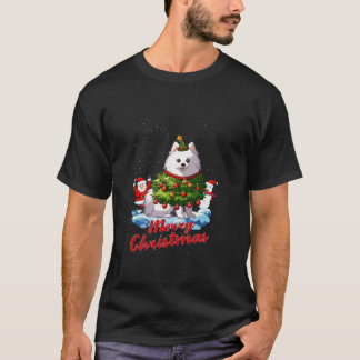 Japansk Spitz God jul Träd Ljus Hund X M T Shirt