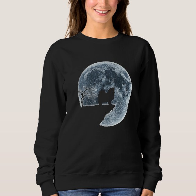 Japansk spitz Halloween Costume Måne Silhouette T Shirt (Framsida)