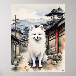 Japansk Spitz - Hund Art-utskrift Poster