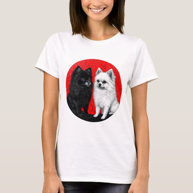 japansk spitz hund t shirt (Framsida)