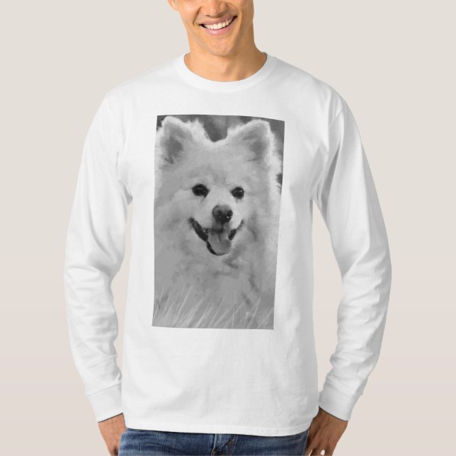 Japansk Spitz Hund T Shirt (Framsida)