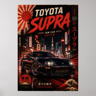 Japansk sportbil vintageaffisch | Mount Fuji Wa Poster