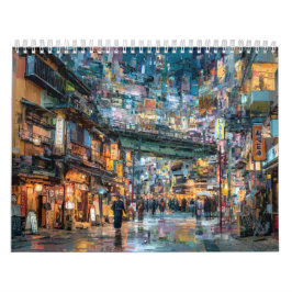 Japansk stadsbild | Tokyo Japan Stadsvägg Kalender