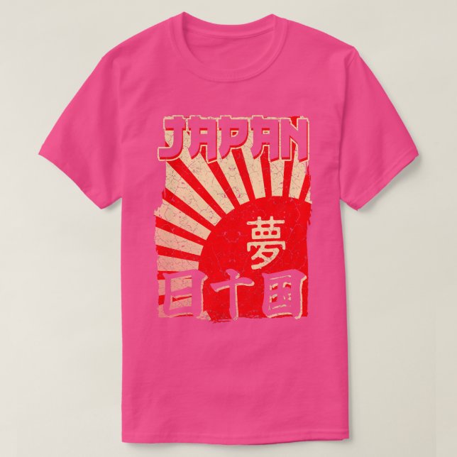 Japansk Stigning Sol Kanji Art T Shirt (Design framsida)