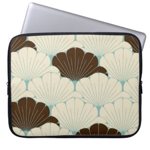 Japansk stil Bladigt Blått Kakel Laptop Fodral