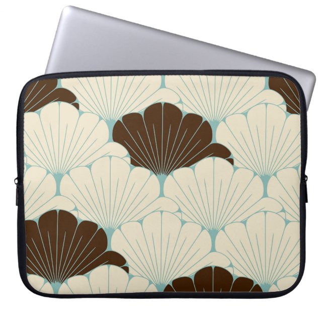 Japansk stil Bladigt Blått Kakel Laptop Fodral (Framsidan)