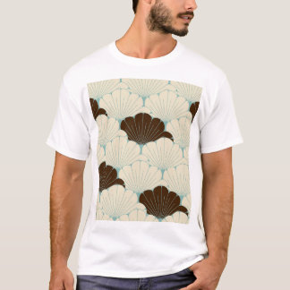 Japansk Stil Blue Foliage Tile T Shirt