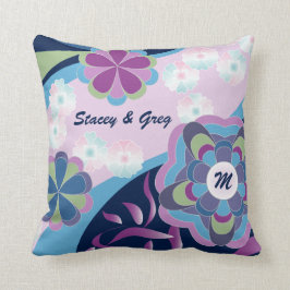 Japansk stil för blom- ChrysanthemumflodKimono Kudde