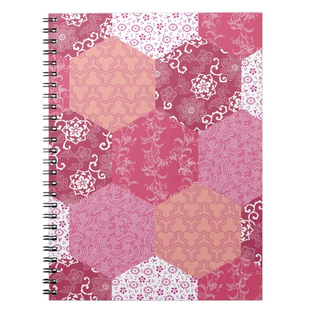 Japansk Stil Patchwork Mönster Design Anteckningsbok (Framsidan)