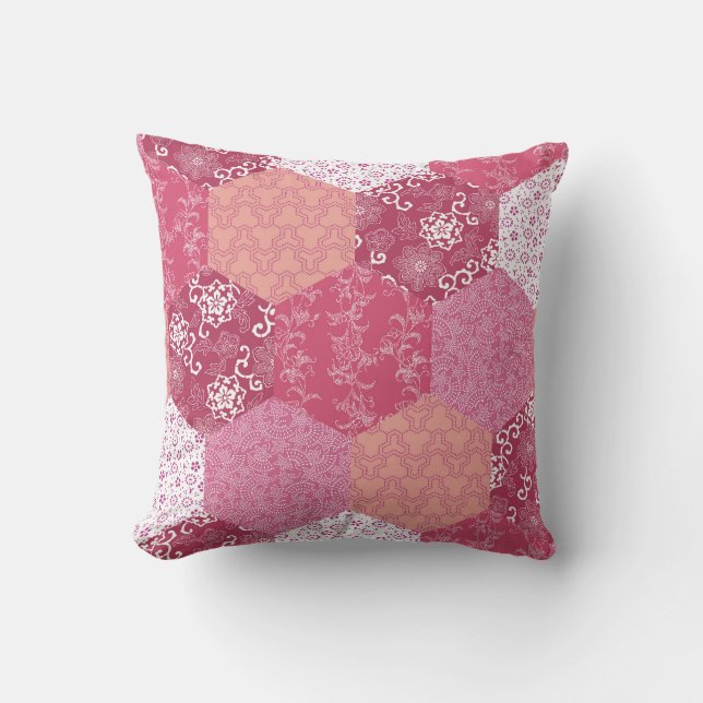 Japansk Stil Patchwork Mönster Design Kudde (Framsida)