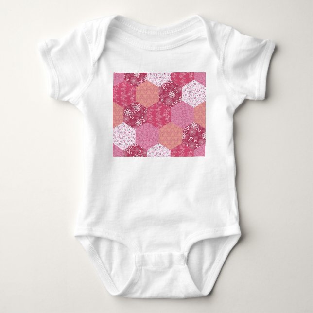 Japansk Stil Patchwork Mönster Design T Shirt (Framsida)