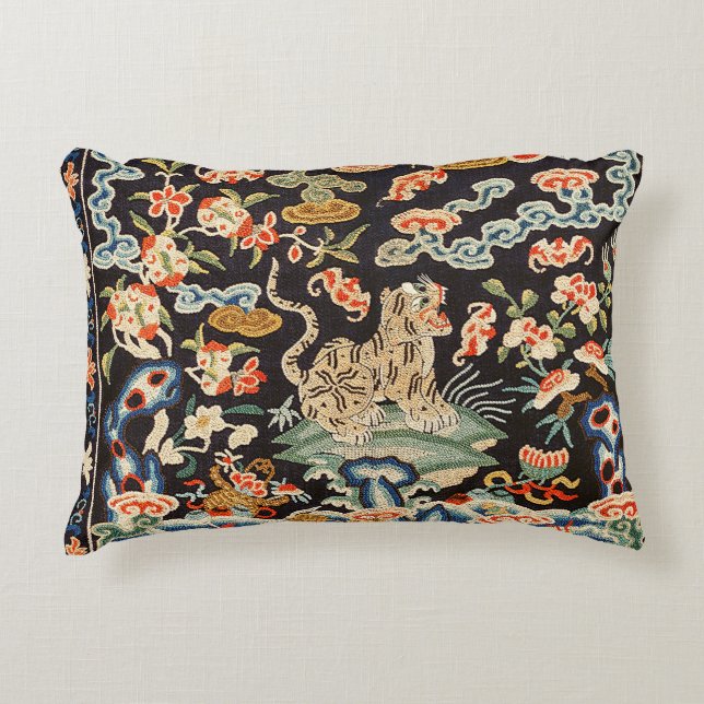 Japansk stil tiger pouf prydnadskudde (Framsidan)