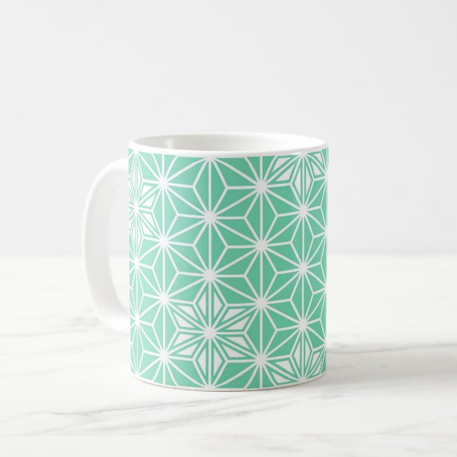 Japansk stjärna mönster - ljust akvarium kaffemugg (Framsida vänster)