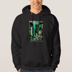 Japansk Streetwear Retro Vibe Estetik Tokyo Cyberp Hoodie