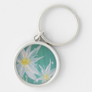 Japansk Sumi design Rund Silverfärgad Nyckelring