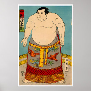Japansk Sumo Konst Sumo Brottare Affisch Asashio