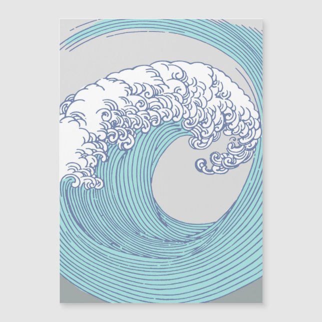 Japansk Surfa Wave Art Ocean Art (Framsida)
