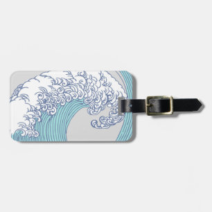 Japansk Surfa Wave Art Ocean Art Bagagebricka