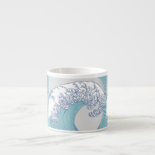 Japansk Surfa Wave Art Ocean Art Espressomugg