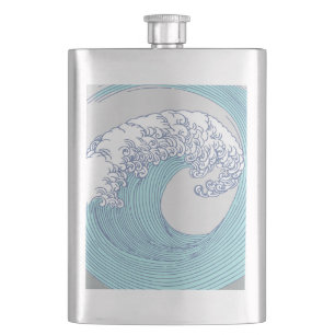 Japansk Surfa Wave Art Ocean Art Fickplunta