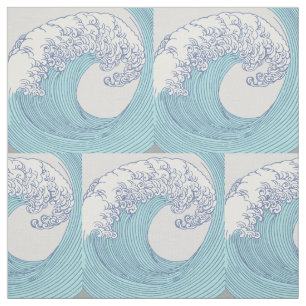 Japansk Surfa Wave Art Ocean Art Tyg