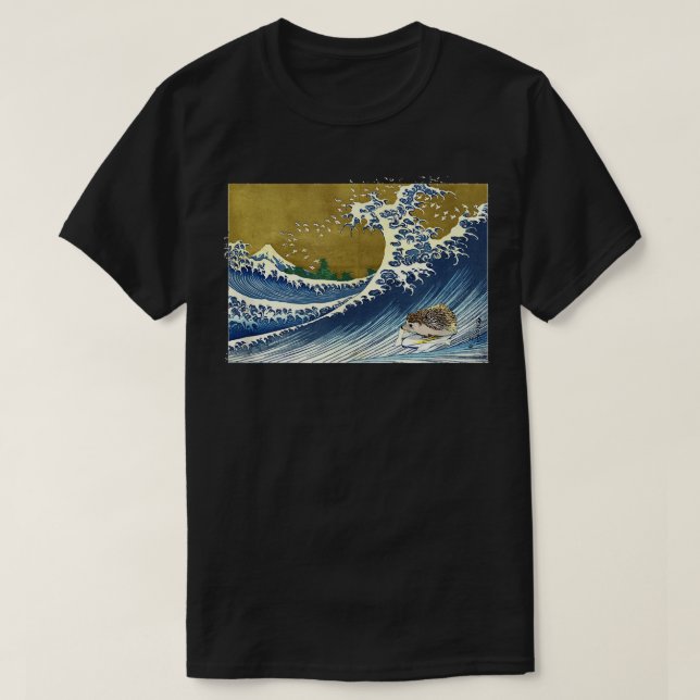 Japansk Surfing Hedgehog Art Tee (Design framsida)
