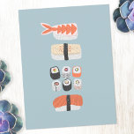 Japansk sushi Nigiri Maki Roll Stack Vykort<br><div class="desc">Japansk matkonst för dem som kärlek ska äta sushi,  sashimi,  nigiri och maki rullar.</div>