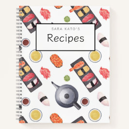 Japansk sushi Nigiri Mönster Recipe Bok