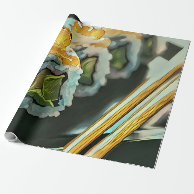 Japansk sushi presentpapper (Utrullad)