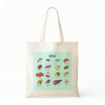 Japansk sushi-samling på en tote-väska!