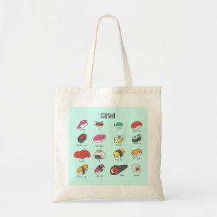 Japansk sushi-samling på en tote-väska! tygkasse