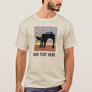 Japansk svart kattutskrift T-Shirt