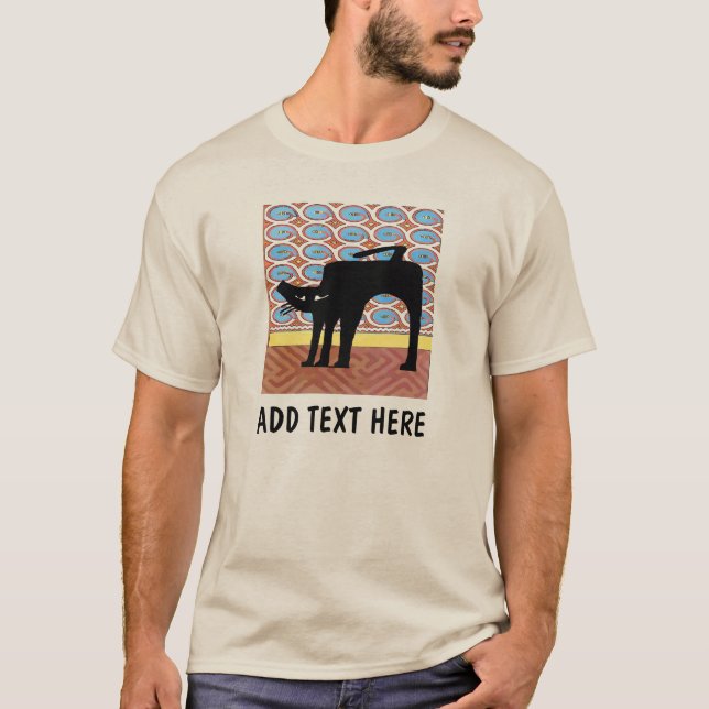 Japansk svart kattutskrift T-Shirt (Framsida)