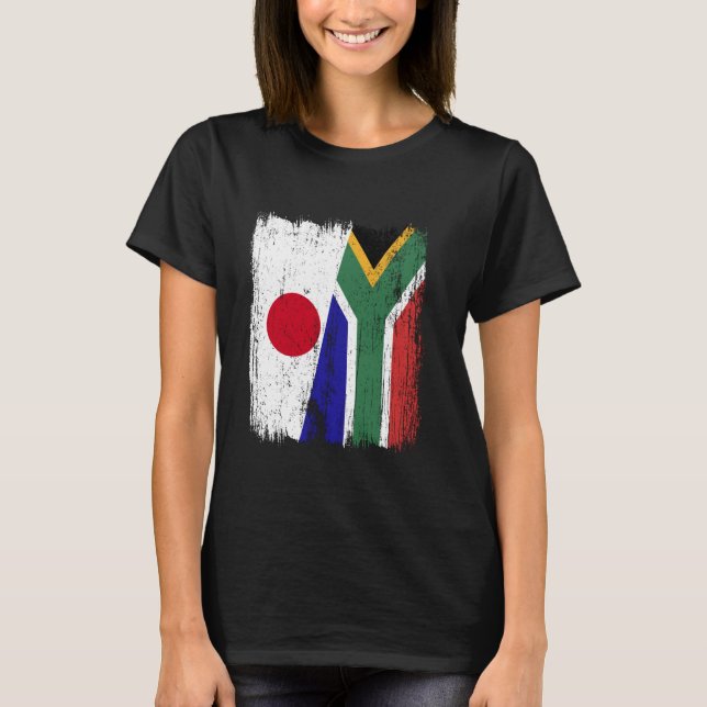 Japansk syd-Afrika, halv Flagga japansk syd-Afrika T Shirt (Framsida)