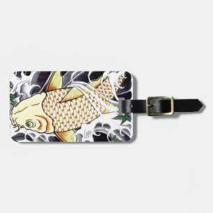 Japansk Tatto Koi Fish Design Bagagebricka