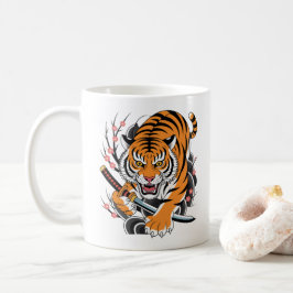 Japansk Tatto Tiger Mugg - Brödspets Orange Tiger