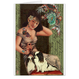 Japansk tattoed Beauty Hälsningskort