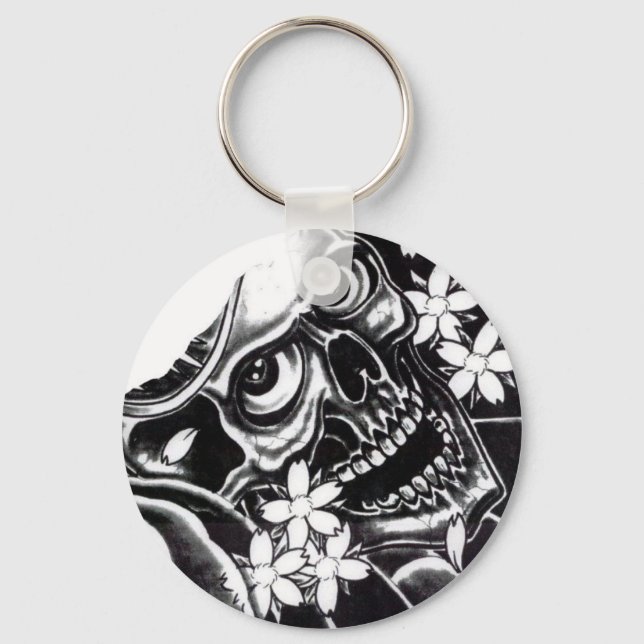 Japansk tattoskalle nyckelring (Framsida)