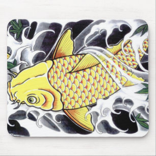 Japansk tatuering Koi Fisk Design Musmatta