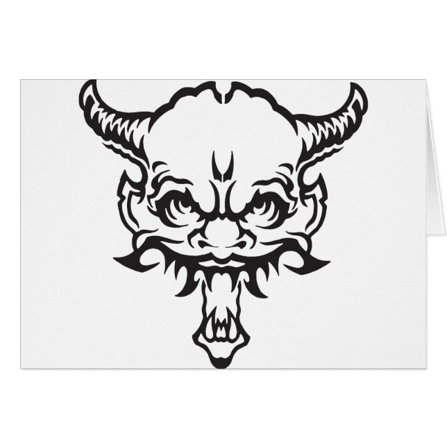 Japansk tatuering Oni-demon Hälsningskort (Framsidan Horizontal)