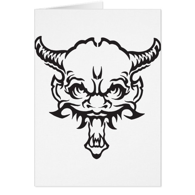 Japansk tatuering Oni-demon Hälsningskort (Framsidan)