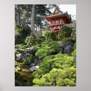 Japansk TeaträdgårdPagoda - San Francisco Poster