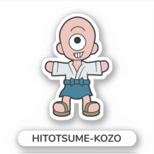 Japansk Tecknad One-Eyed Yokai Hitotsume-kozo Klistermärken