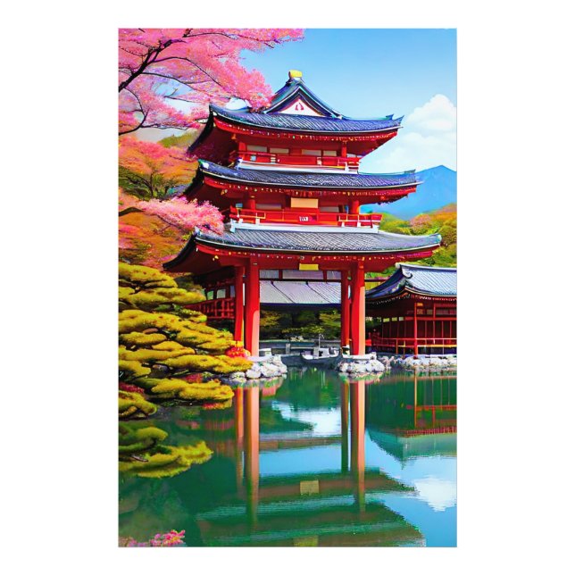 Japansk tempel  fototryck (Framsidan)