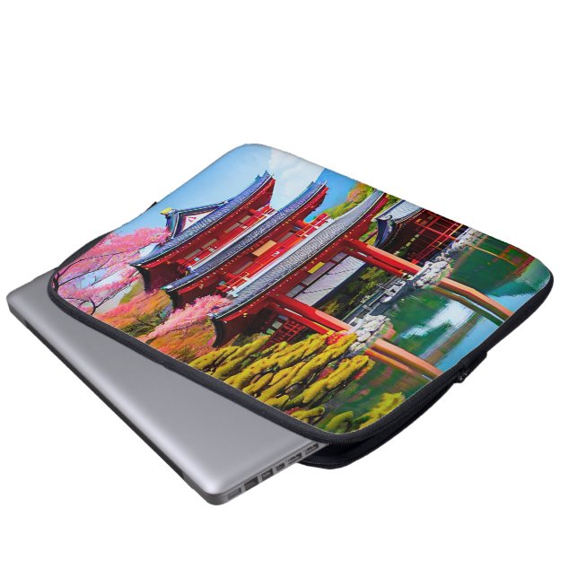 Japansk tempel  laptop fodral (Framre botten)