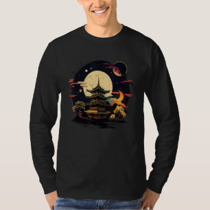 Japansk tempel Tokyo asiatiskt inspirerad retro Ja T Shirt