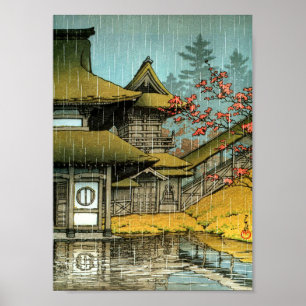 Japansk tempelmålning för klassiker poster