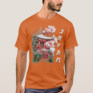Japansk Temple Cherry Blommar Japan T Shirt