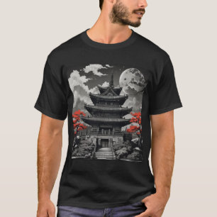 Japansk Temple Illustration T Shirt