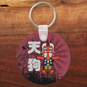 Japansk Tengu Warrior Yokai Keychain Nyckelring